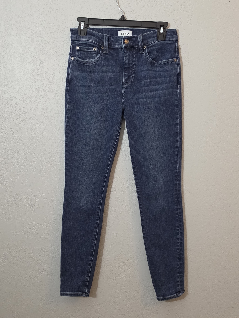 Pistola Dark Wash Stretch Denim Skinny Jeans Mid Rise Womens 27